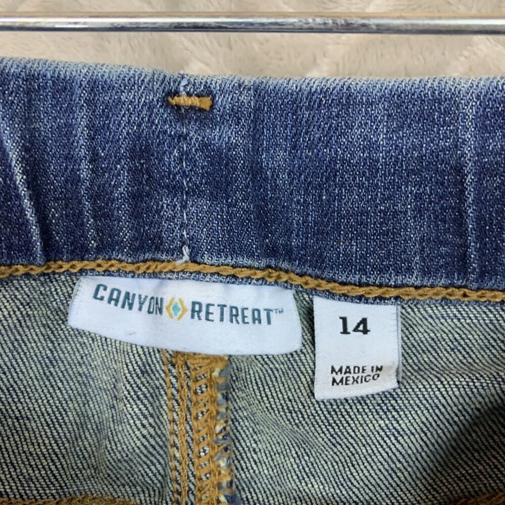 Canyon Retreat Womens 14 Denim Jeans Blue Skinny Rhinestone High Rise Stretch - Picture 5 of 15